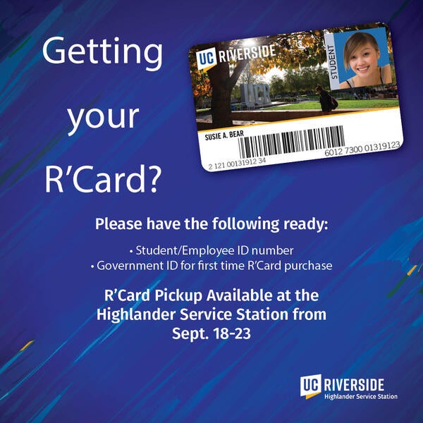 RCard pickup September 18-23